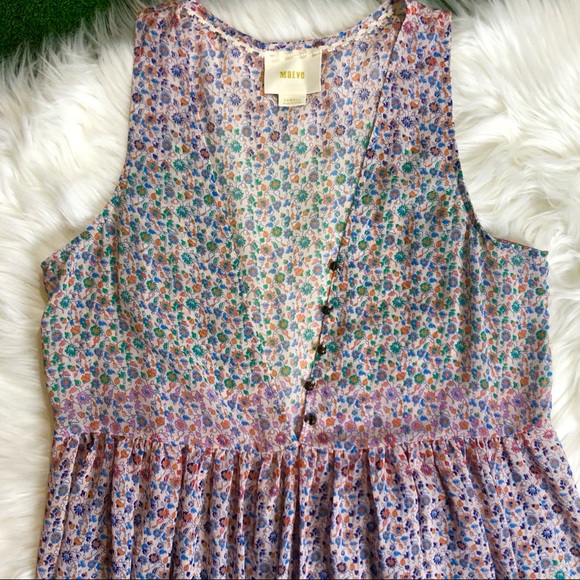 Anthropologie Maeve Floral Print V-Neck Dress - Picture 3 of 7